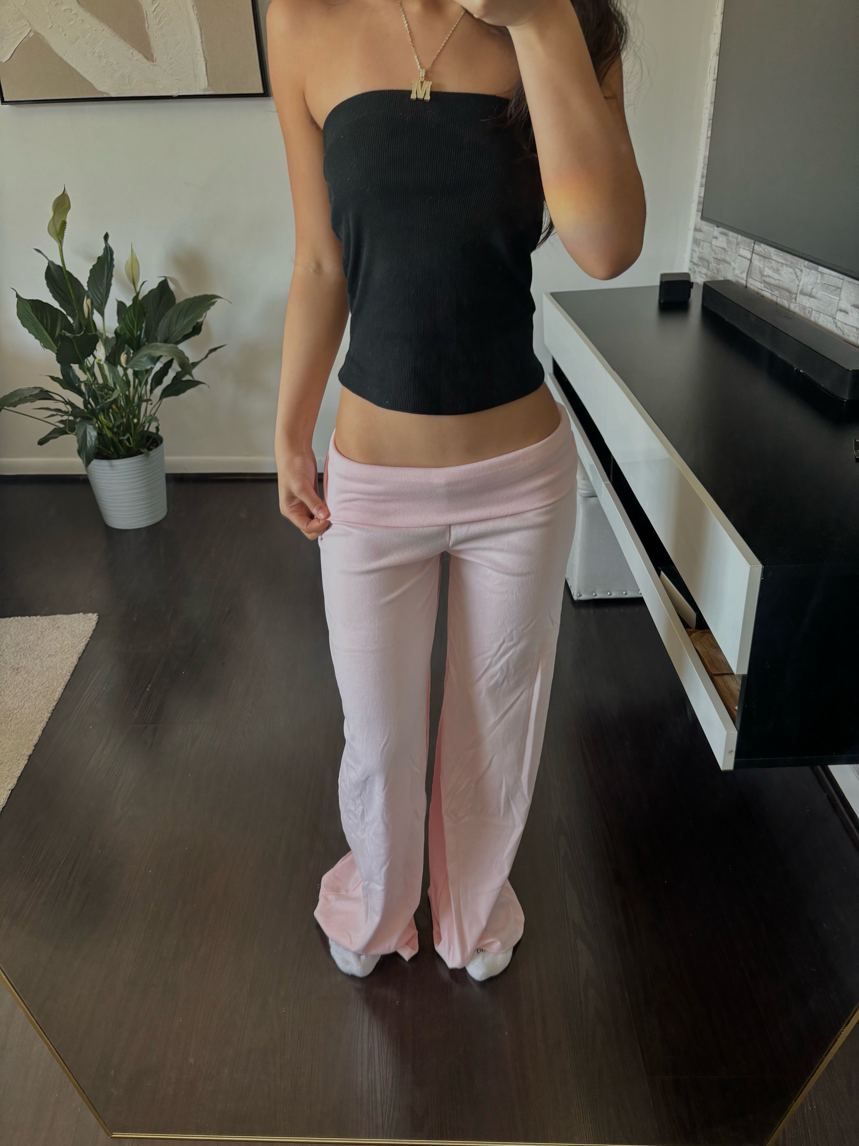 Cashmere Low-Rise Pants babypink