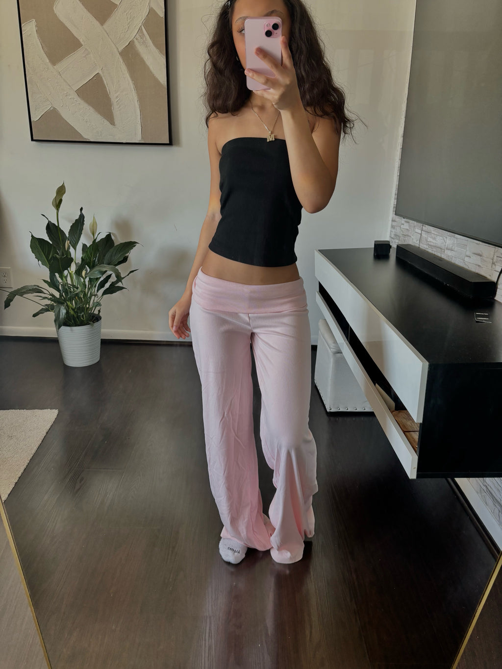 Cashmere Low-Rise Pants babypink