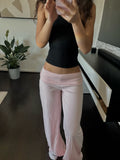 Cashmere Low-Rise Pants babypink