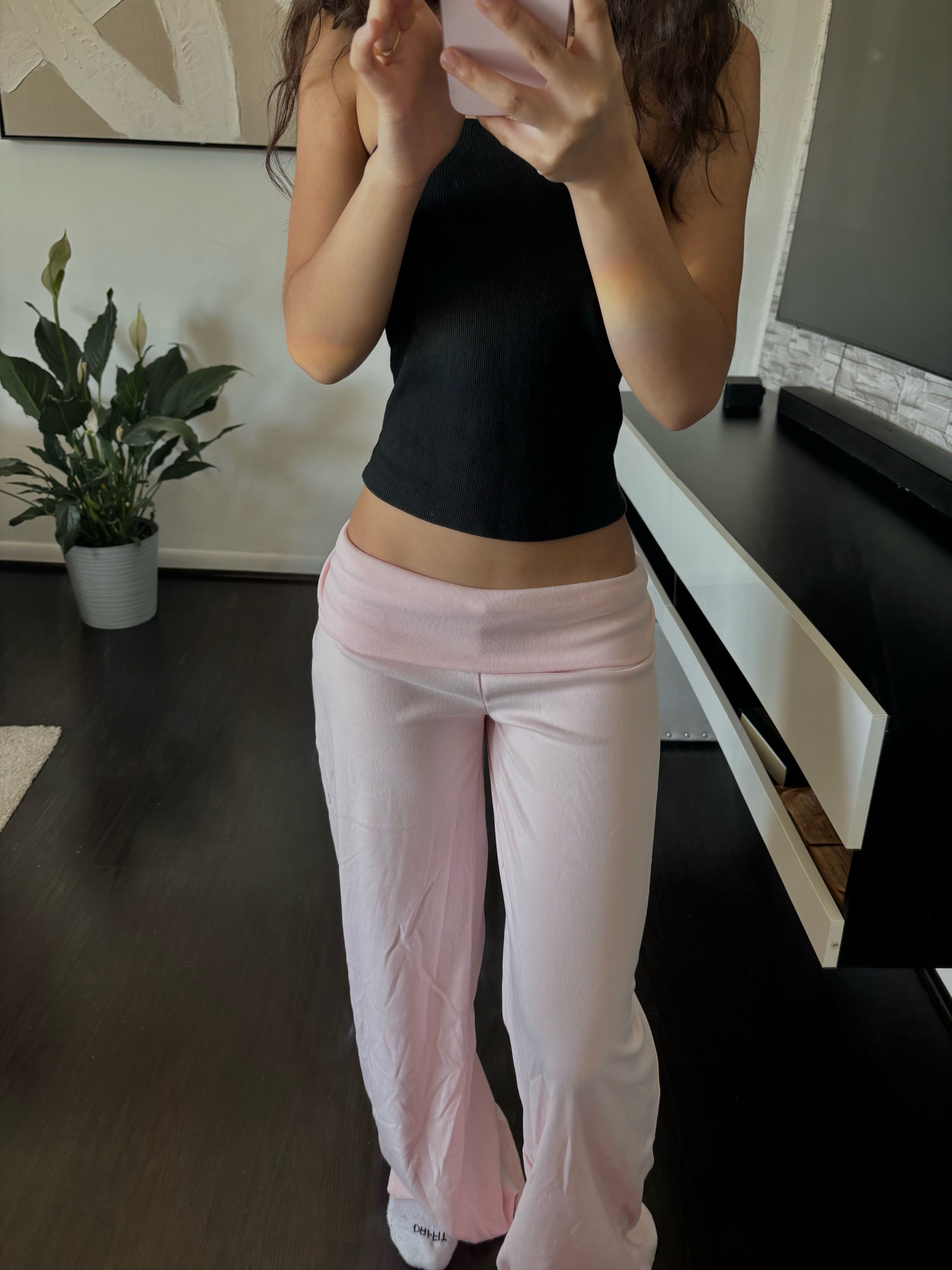 Cashmere Low-Rise Pants babypink
