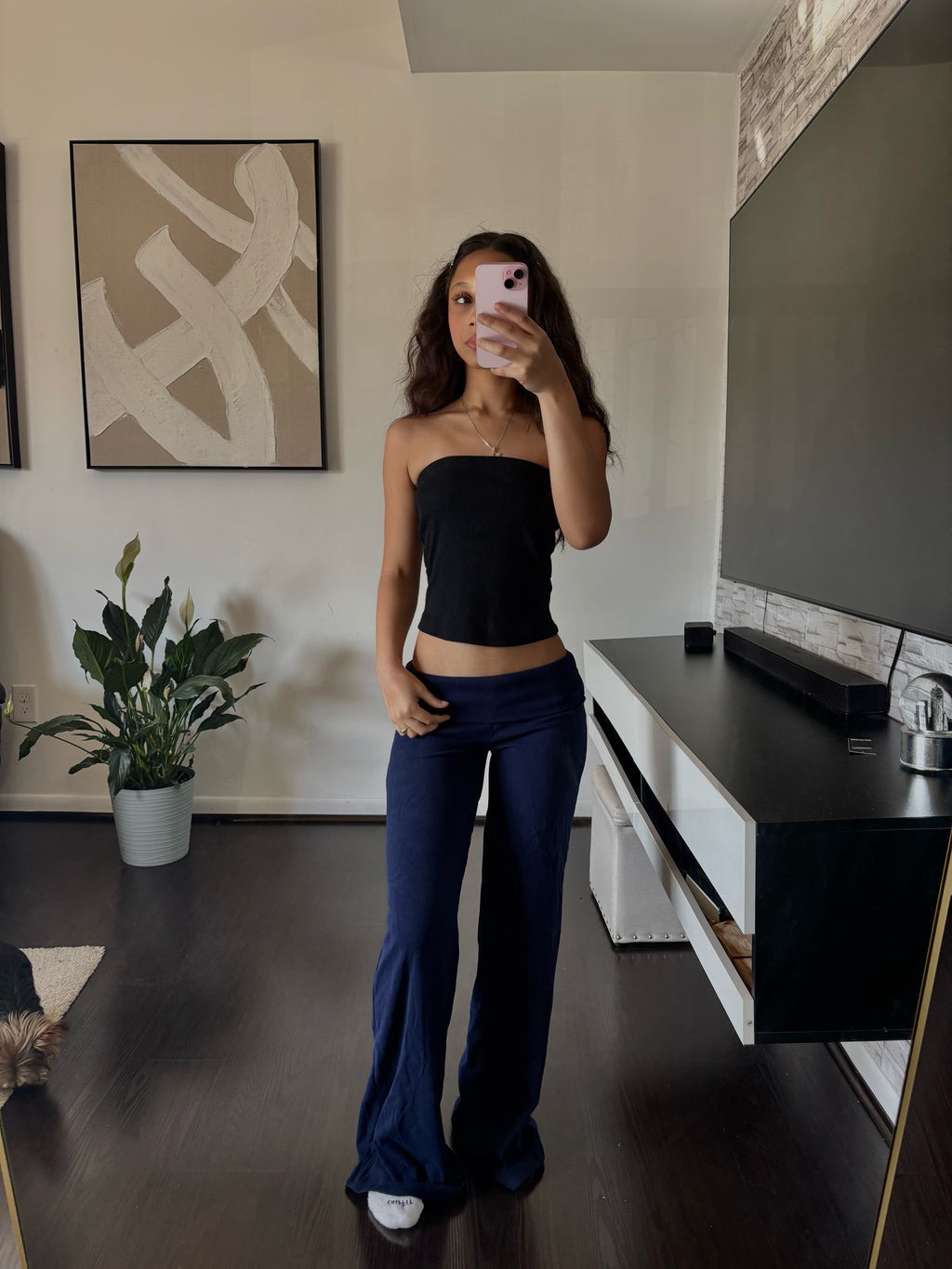 Cashmere Low-Rise Pants navy
