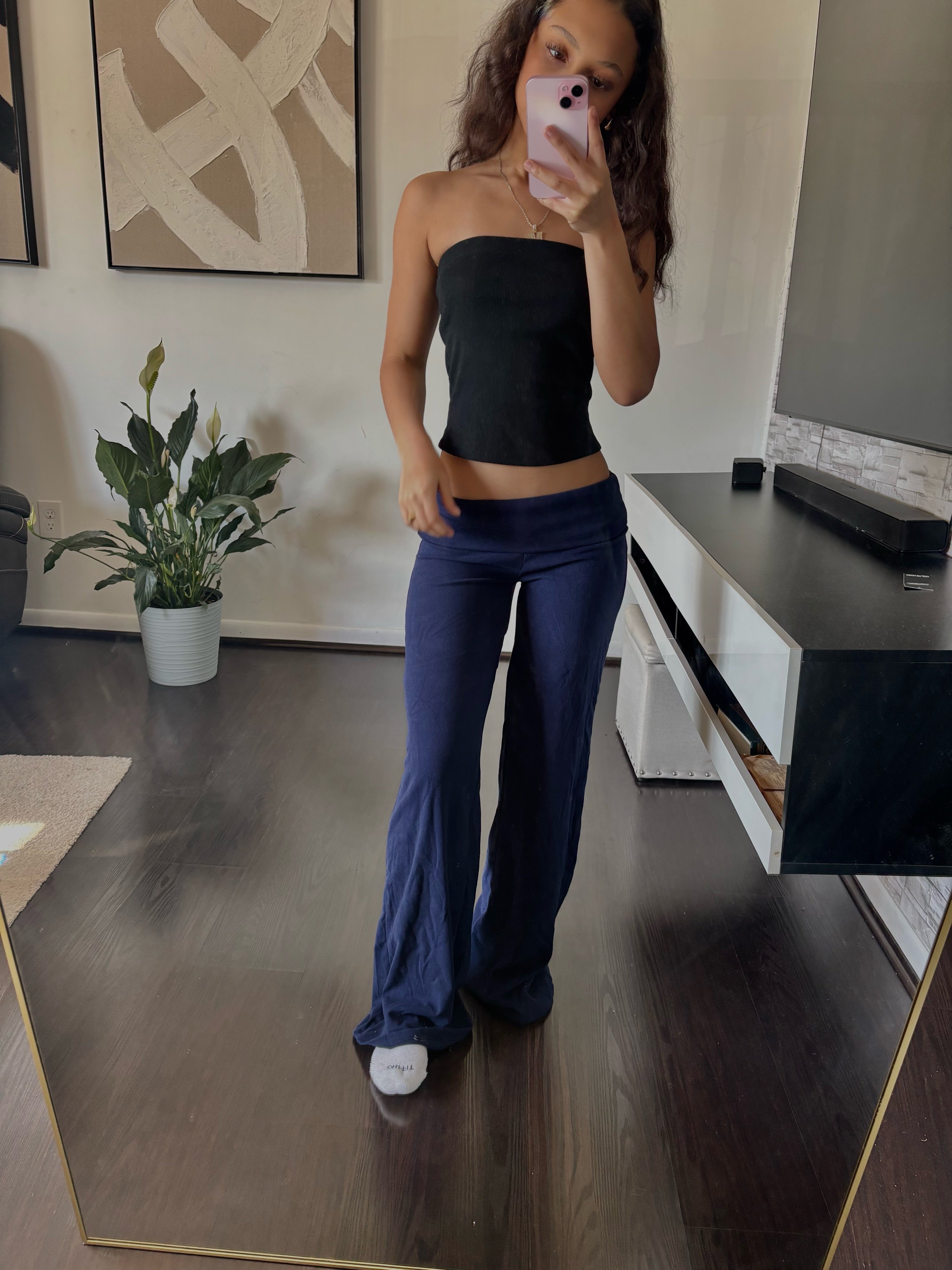 Cashmere Low-Rise Pants navy