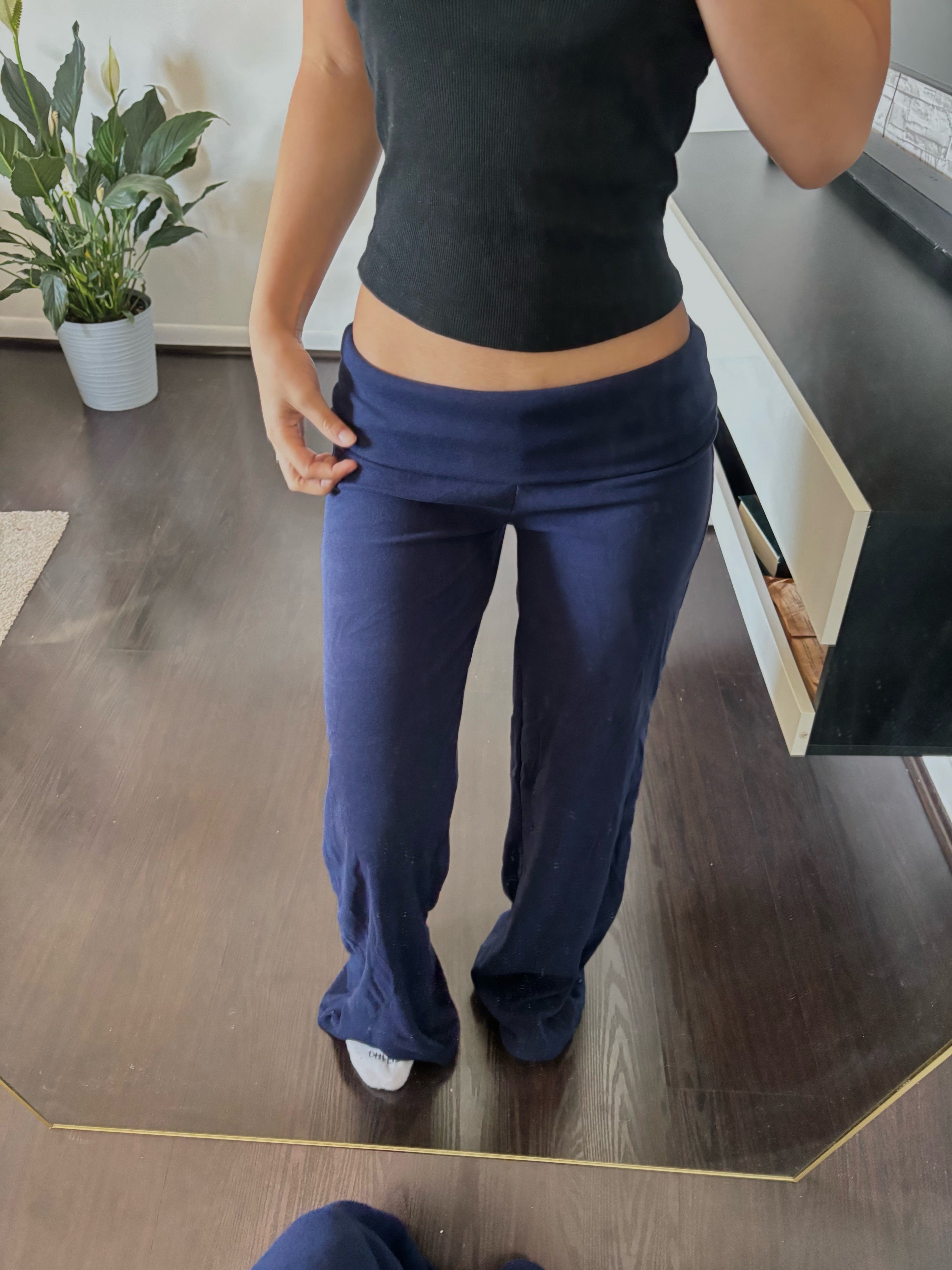 Cashmere Low-Rise Pants navy