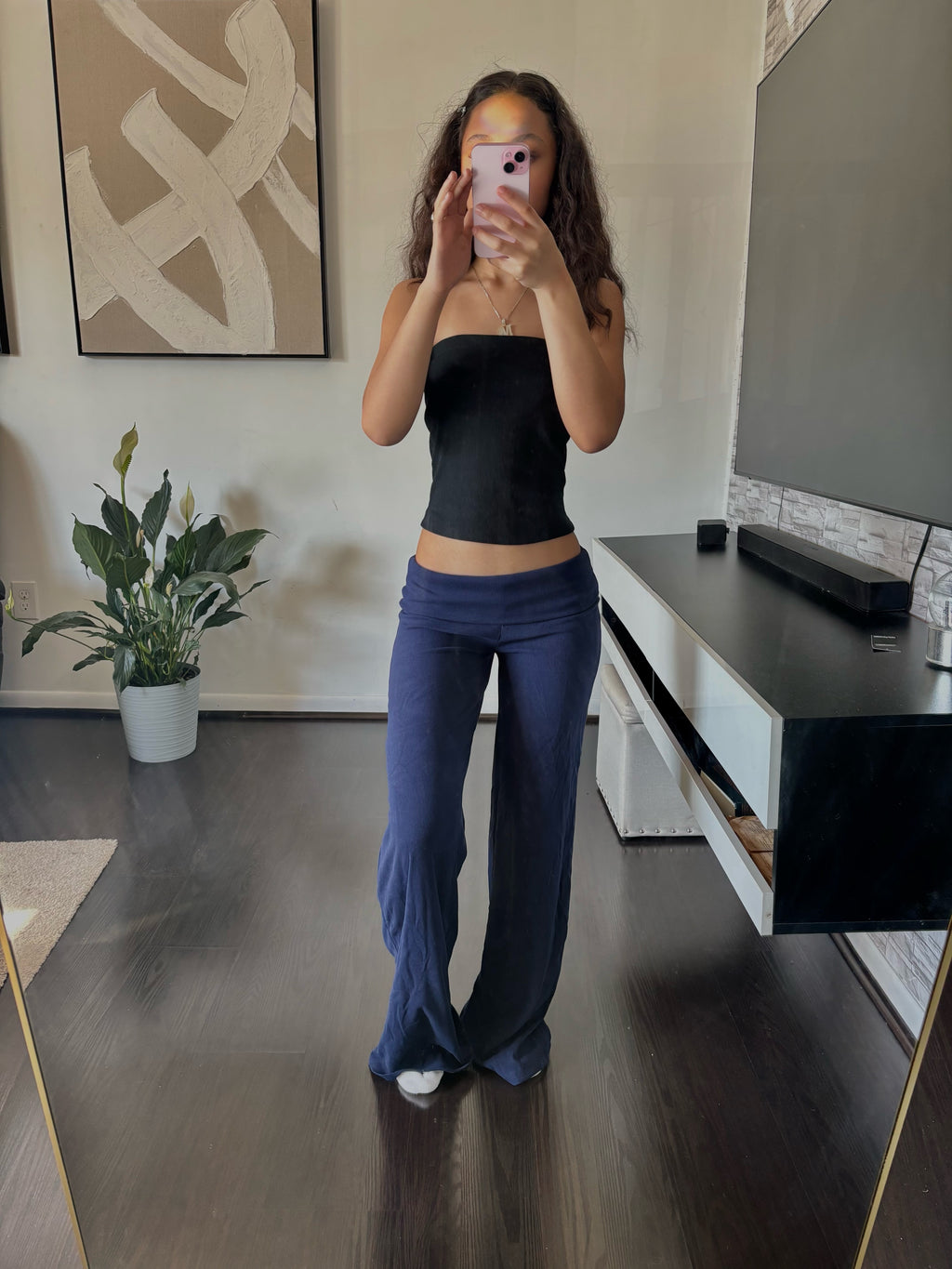 Cashmere Low-Rise Pants navy