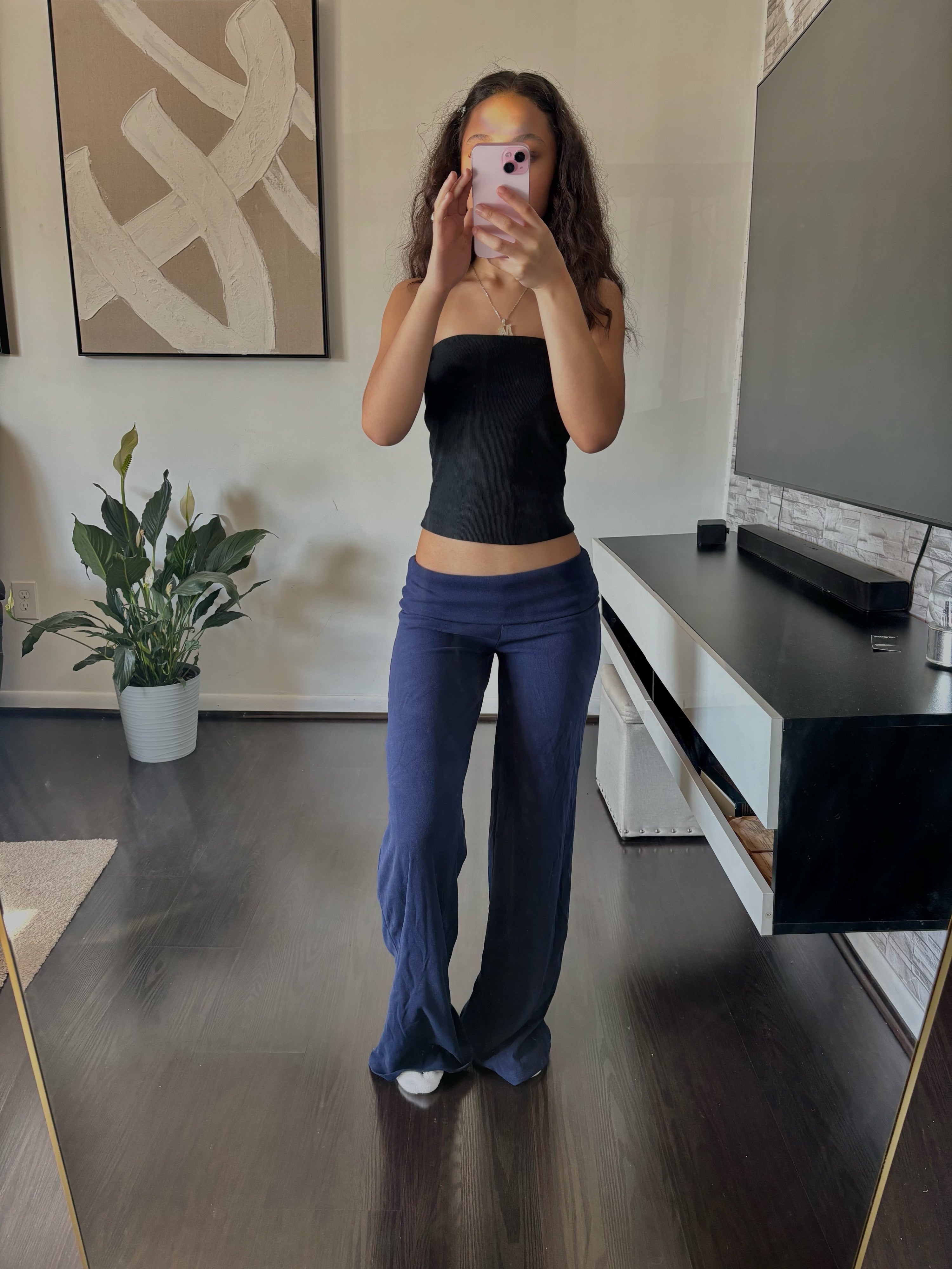 Cashmere Low-Rise Pants navy