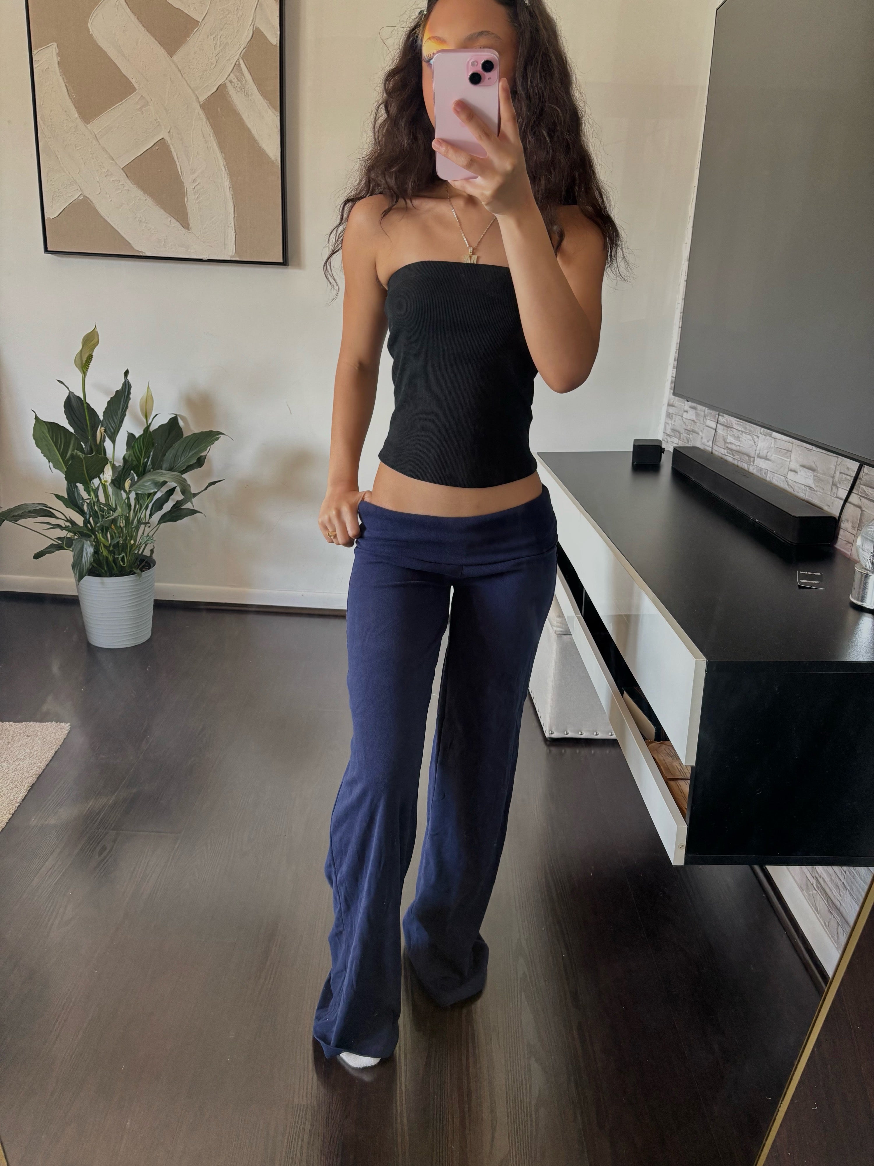 Cashmere Low-Rise Pants navy