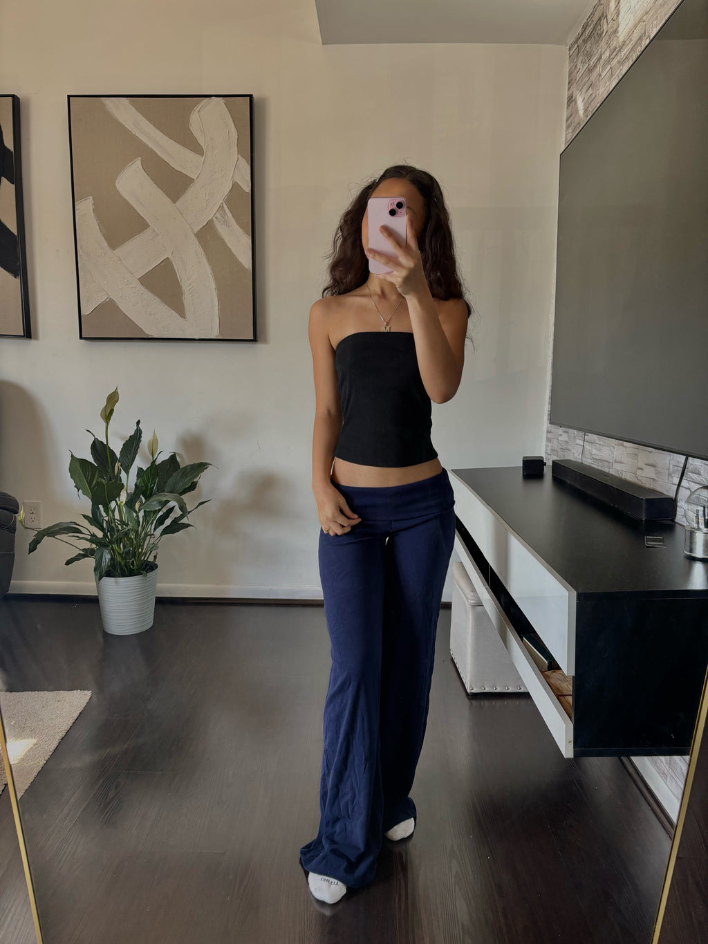Cashmere Low-Rise Pants navy