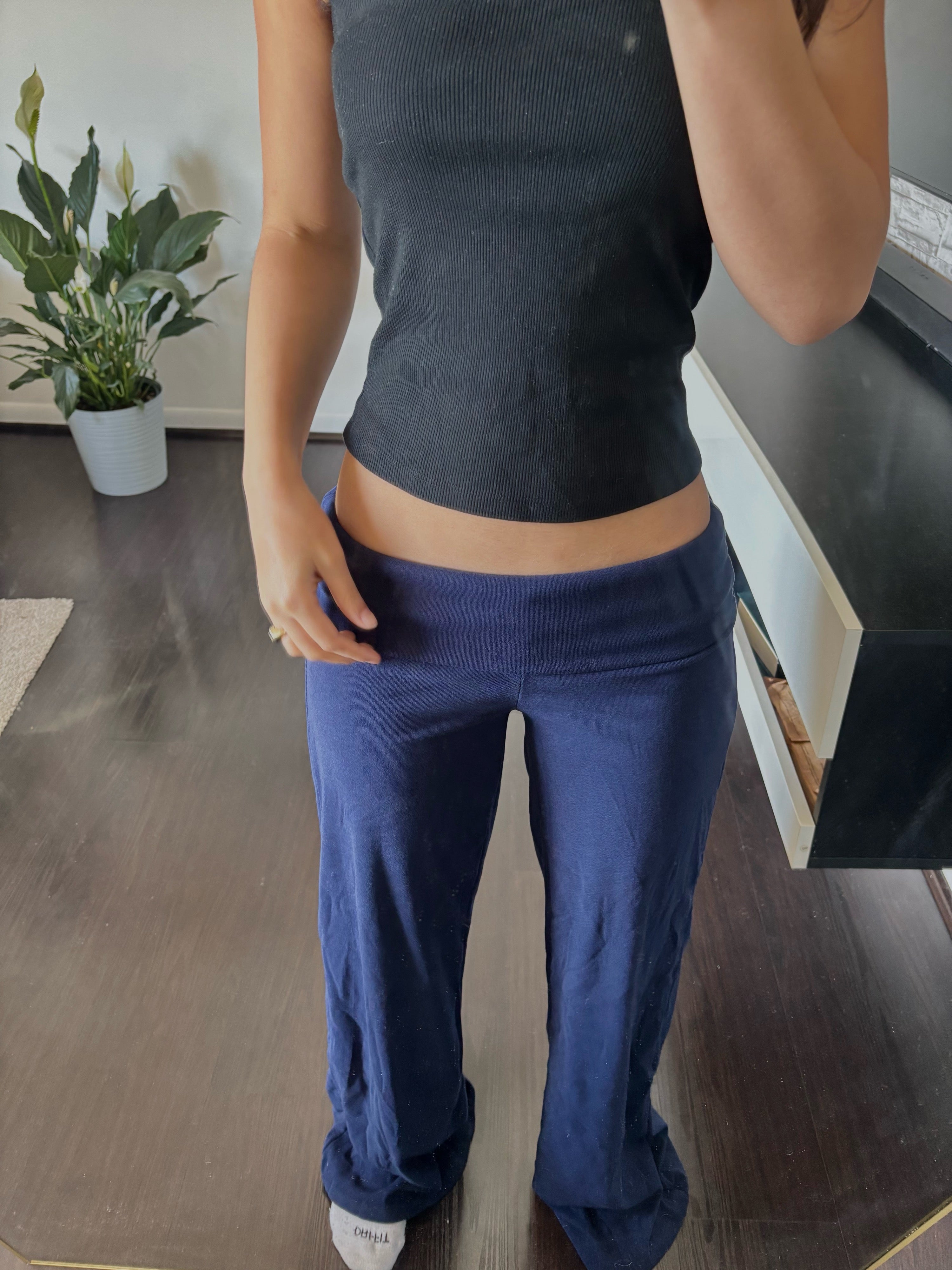 Cashmere Low-Rise Pants navy