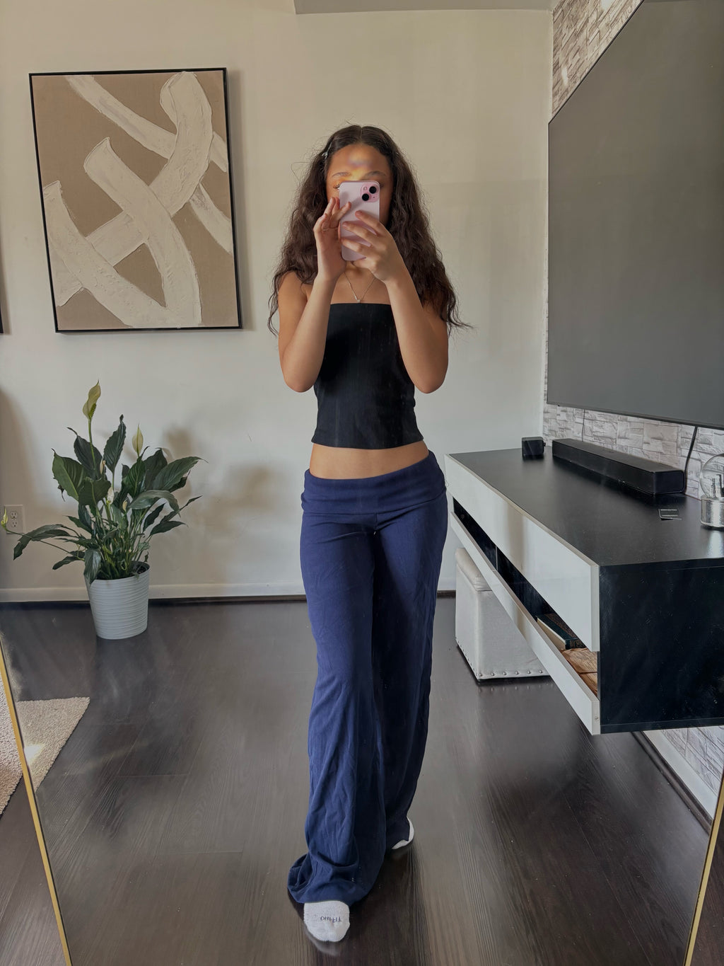 Cashmere Low-Rise Pants navy
