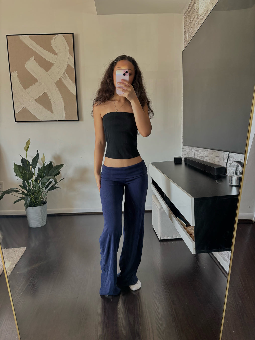 Cashmere Low-Rise Pants navy