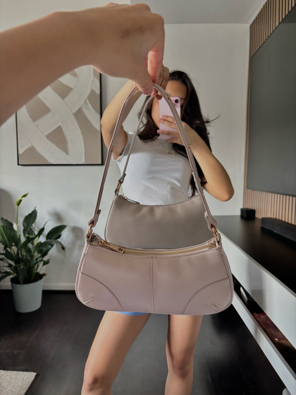 y2k light pink bag