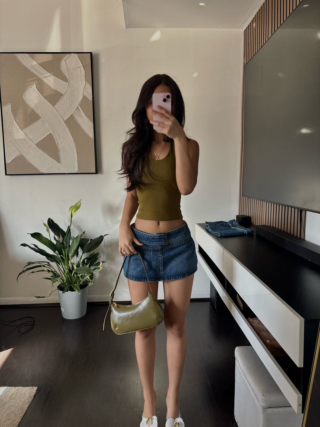 y2k olive green bag