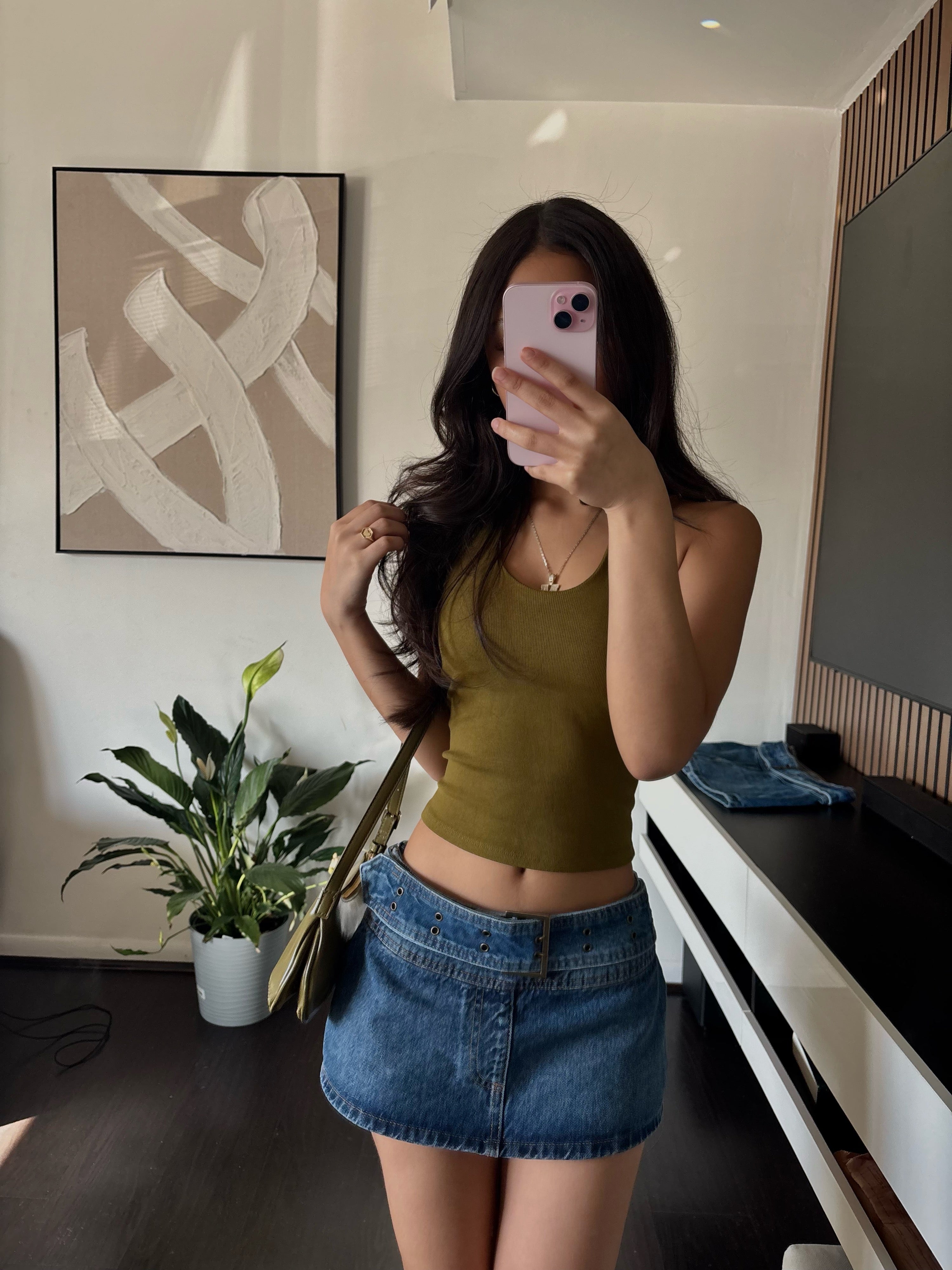 y2k olive green bag